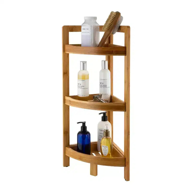 Étagère d'angle à trois niveaux (marron)