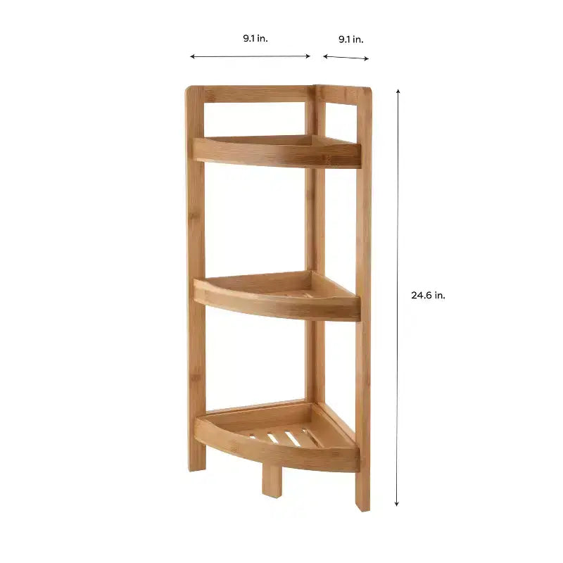 Étagère d'angle à trois niveaux (marron)