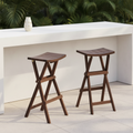 Tabourets de bar pliants avec assise en forme de selle et repose-pieds