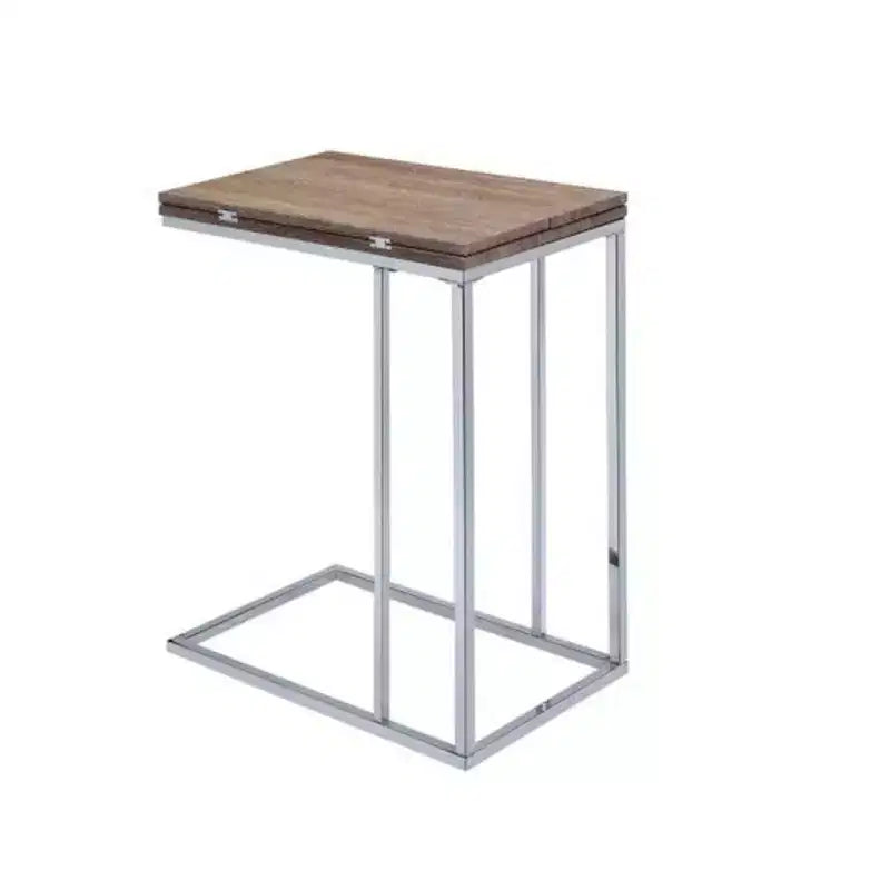 Table d'appoint, chêne vieilli et chrome