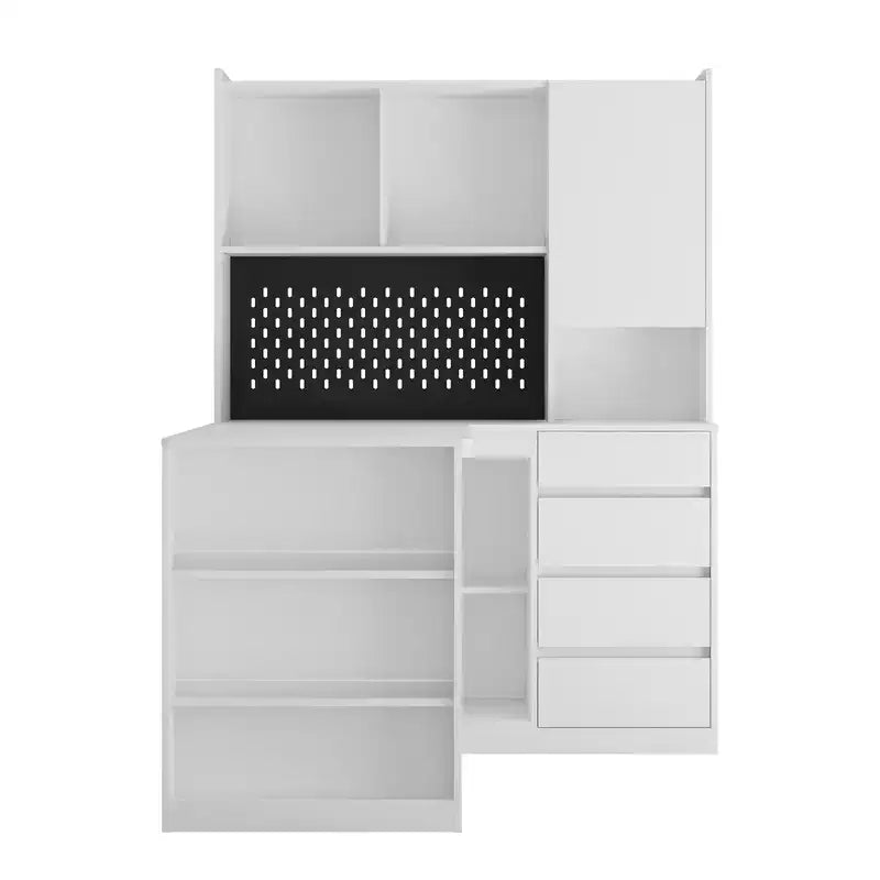 Meuble de rangement d'angle multifonctionnel en forme de L
