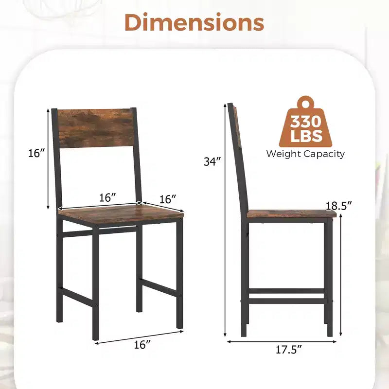 Chaise de salle à manger de salon avec pieds en métal, dossier incliné et assise large