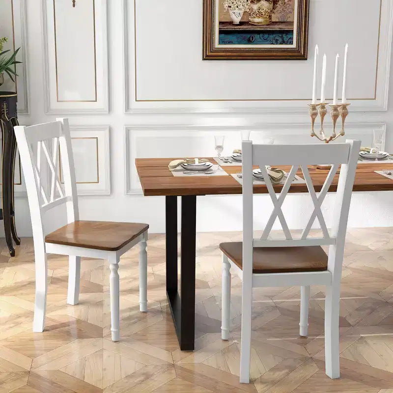 Chaises de salle à manger - Lot de 2 - En bois - Pour ferme ou cuisine à la maison