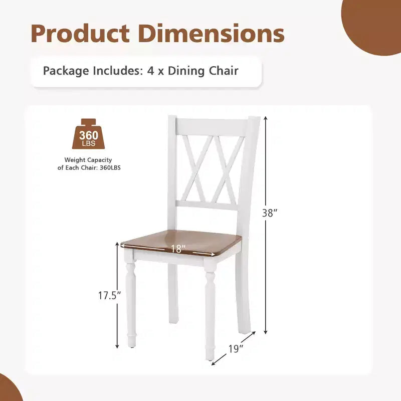 Chaises de salle à manger - Lot de 2 - En bois - Pour ferme ou cuisine à la maison