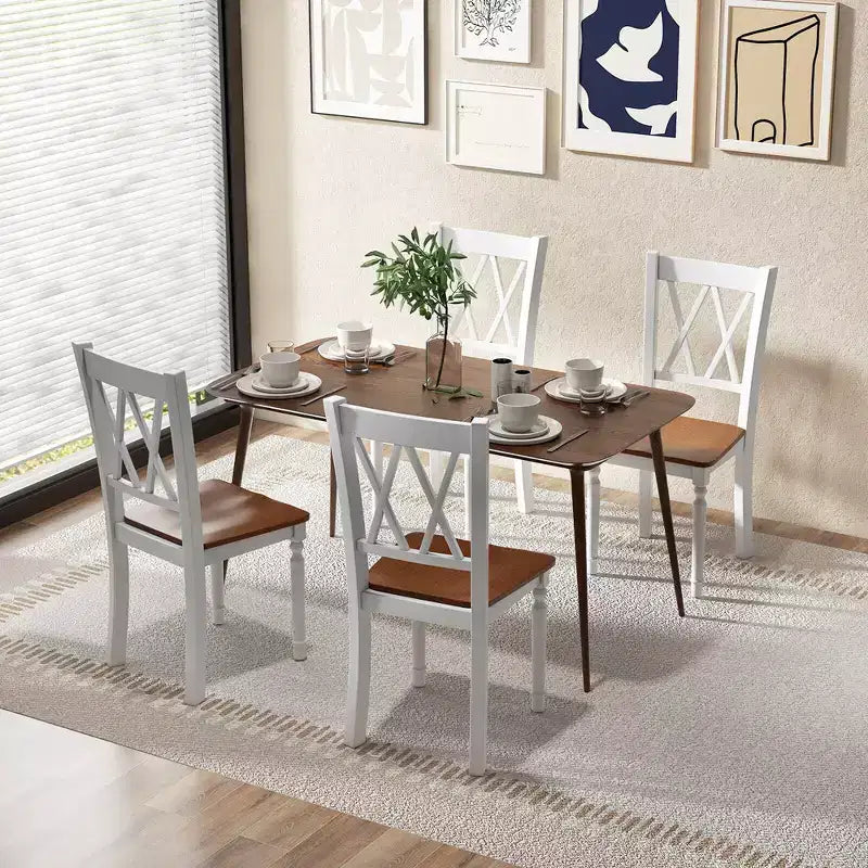 Chaises de salle à manger - Lot de 2 - En bois - Pour ferme ou cuisine à la maison