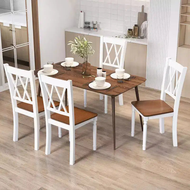 Chaises de salle à manger - Lot de 2 - En bois - Pour ferme ou cuisine à la maison