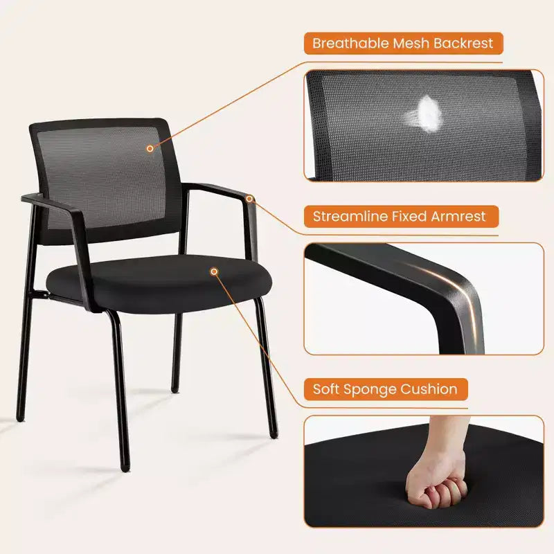 Chaise de bureau avec support lombaire et pieds en métal, chaise de gamer