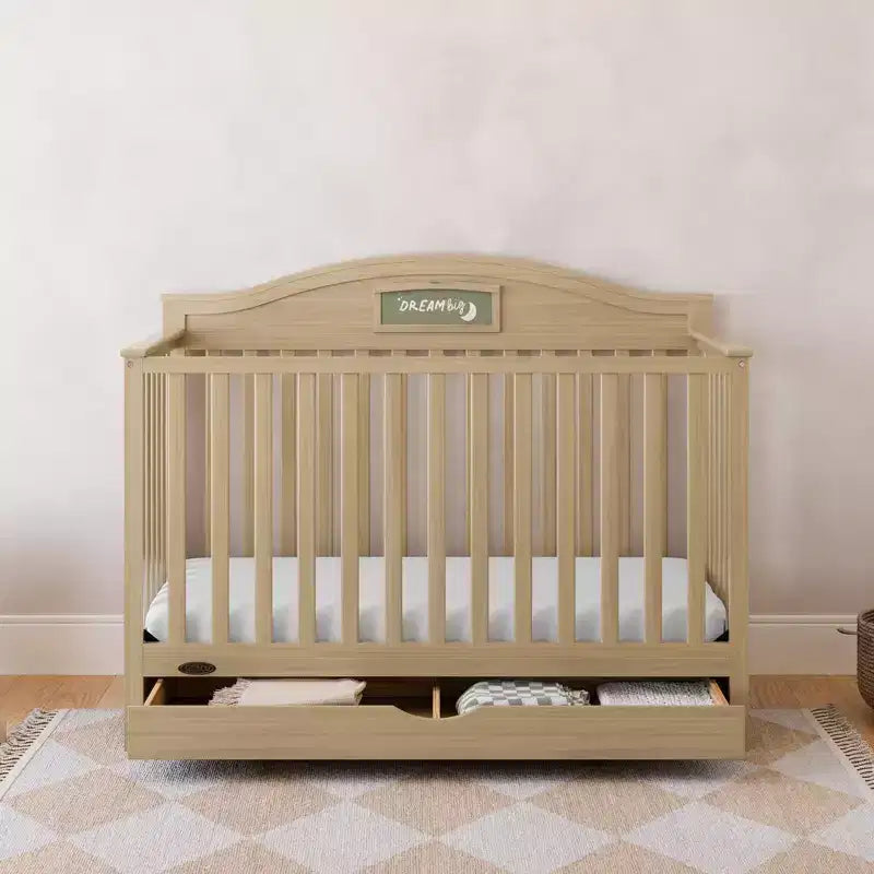 Lit de bébé multifonctionnel 5-en-1 personnalisable avec tiroirs
