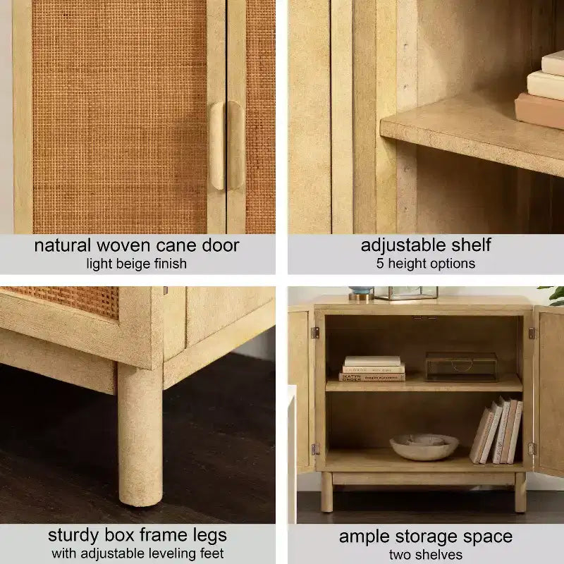 Meuble bas décoratif en rotin