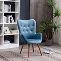 Fauteuil d'appoint capitonné en polyester bleu 30