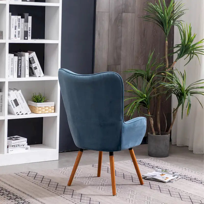 Fauteuil d'appoint capitonné en polyester bleu 30