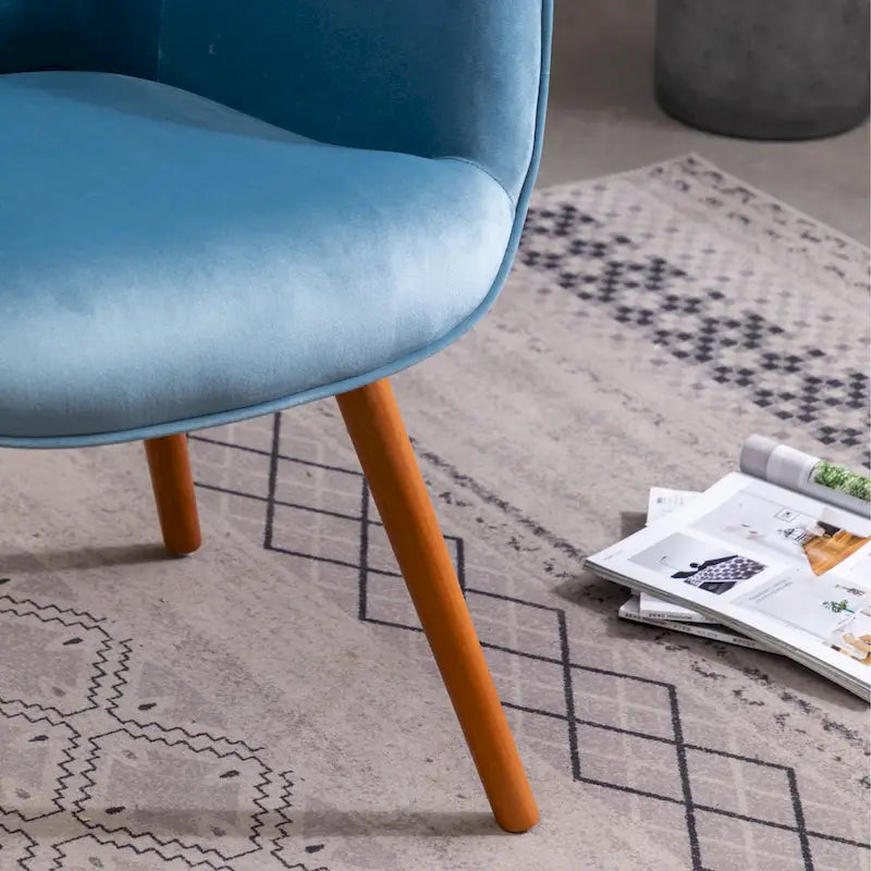Fauteuil d'appoint capitonné en polyester bleu 30