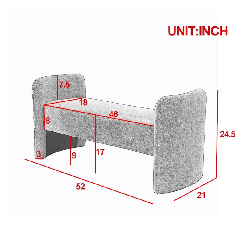 Banc capitonné en polyester avec piètement en H, design moderne et polyvalent.