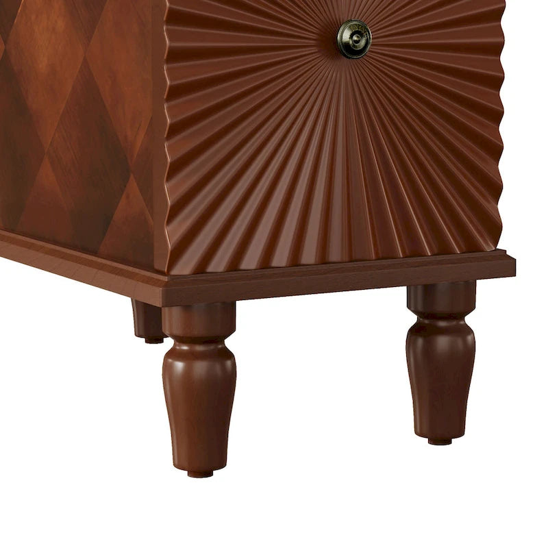 Table d'appoint de canapé moderne à double tiroir, table d'appoint étroite en bois massif
