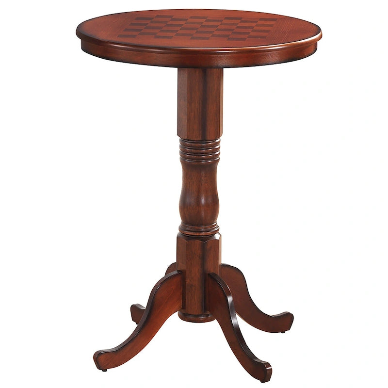 Table de bar ronde/table d'échecs/plateau de jeu de dames style rétro