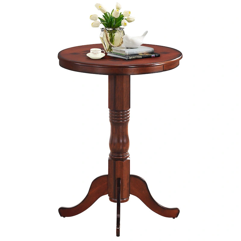 Table de bar ronde/table d'échecs/plateau de jeu de dames style rétro