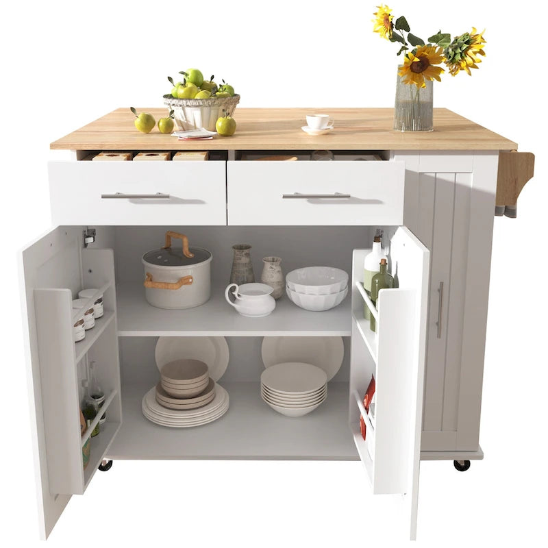 Îlot de cuisine avec abattant (tabouret non inclus)