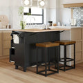 Ensemble îlot de cuisine avec table pliante et deux chaises