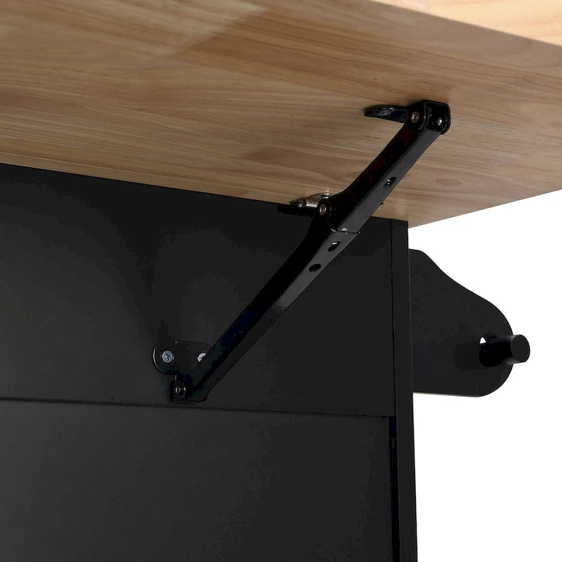 Ensemble îlot de cuisine avec table pliante et deux chaises