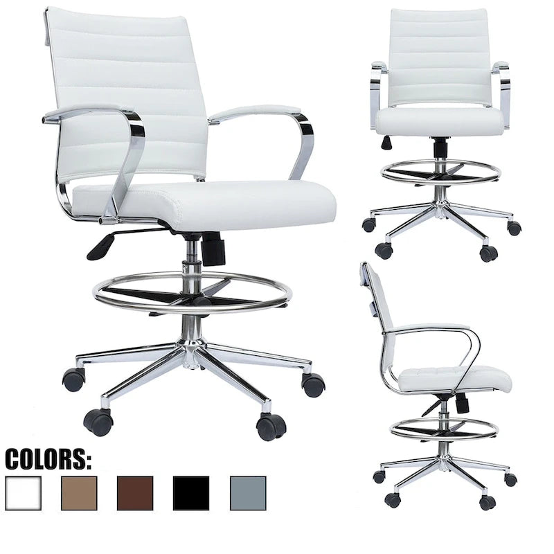 Chaise de bureau avec accoudoirs, hauteur de bar