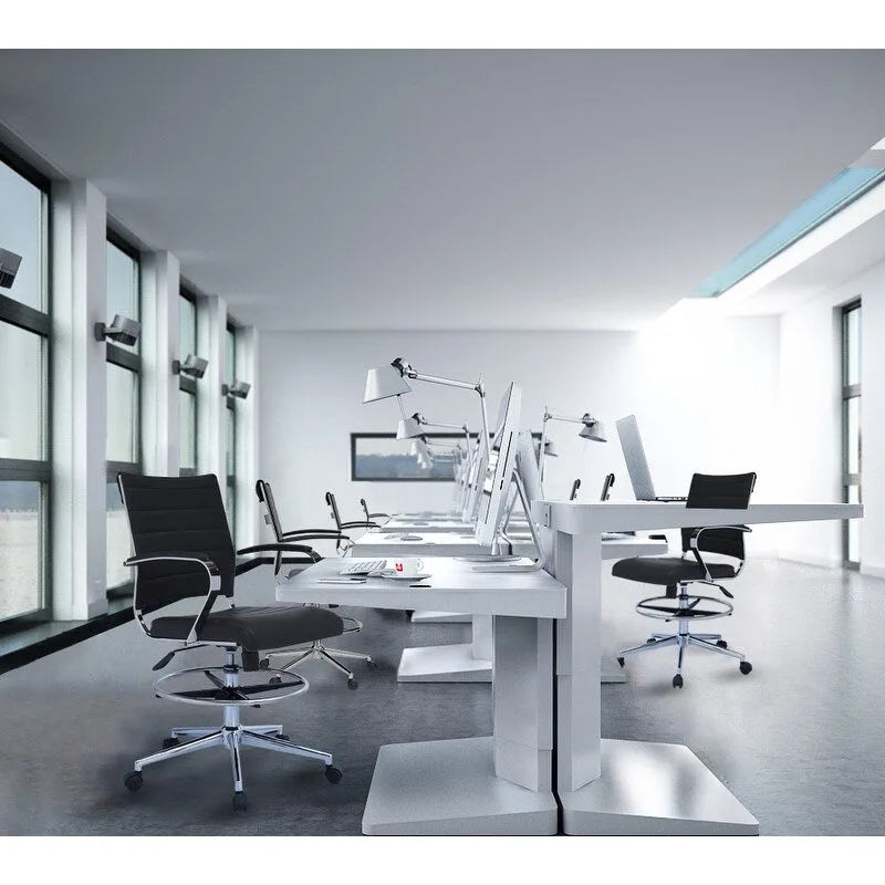 Chaise de bureau avec accoudoirs, hauteur de bar