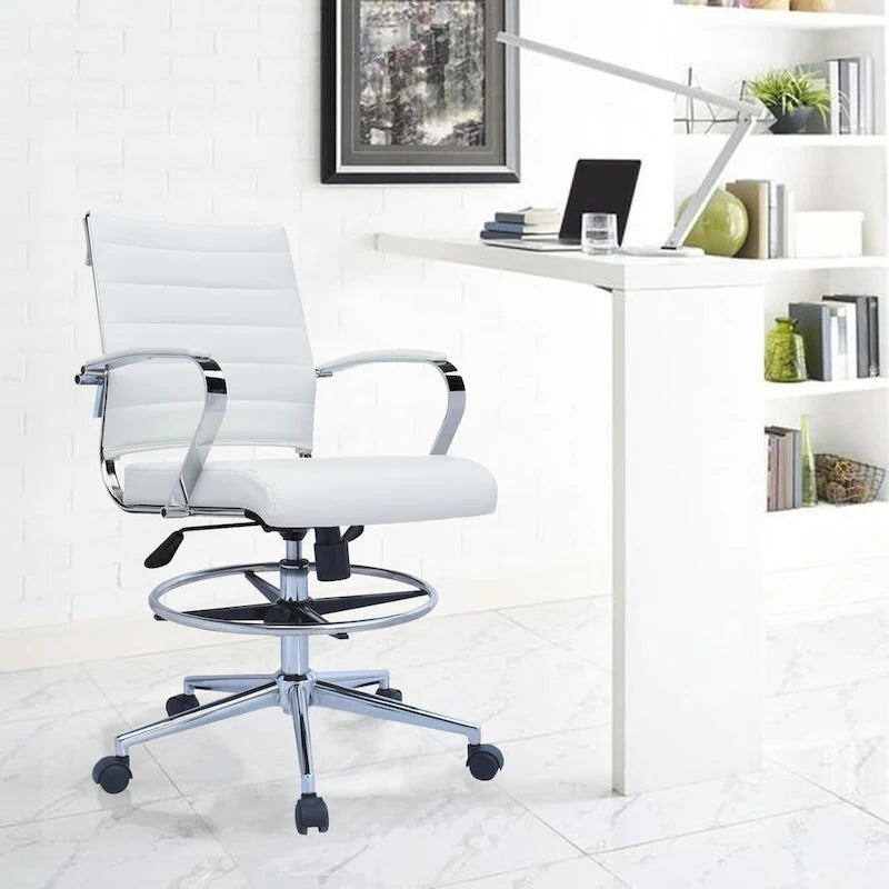 Chaise de bureau avec accoudoirs, hauteur de bar