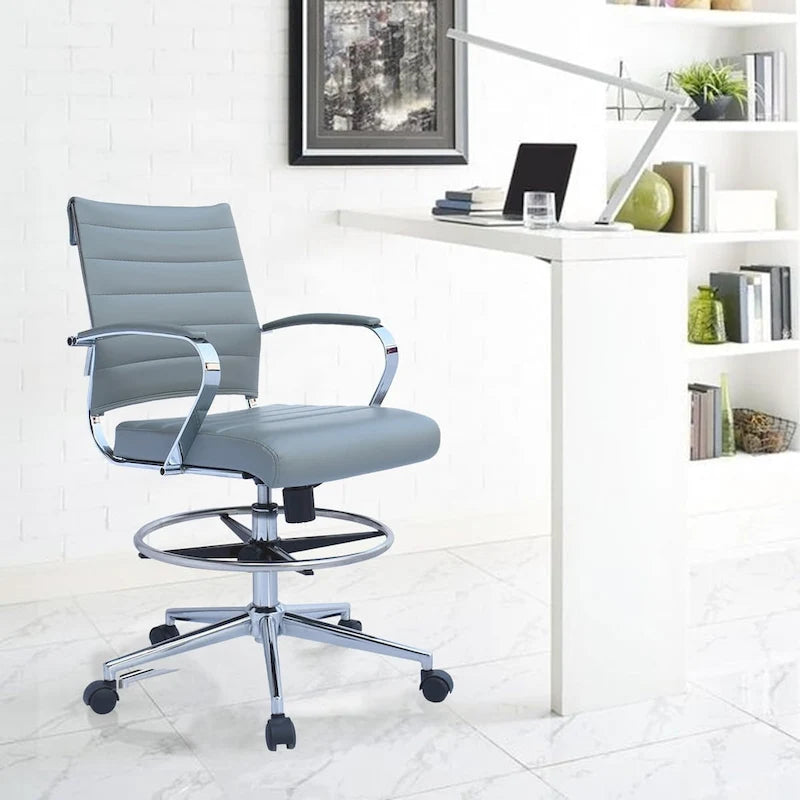 Chaise de bureau avec accoudoirs, hauteur de bar