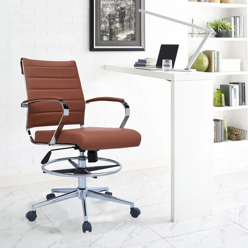 Chaise de bureau avec accoudoirs, hauteur de bar