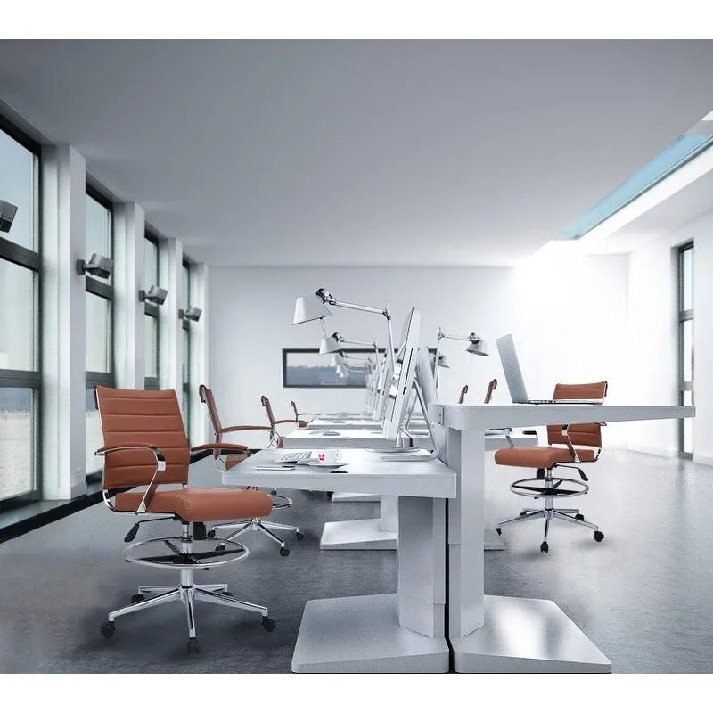 Chaise de bureau avec accoudoirs, hauteur de bar