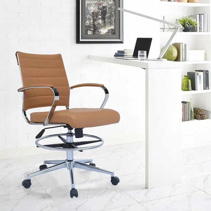 Chaise de bureau avec accoudoirs, hauteur de bar