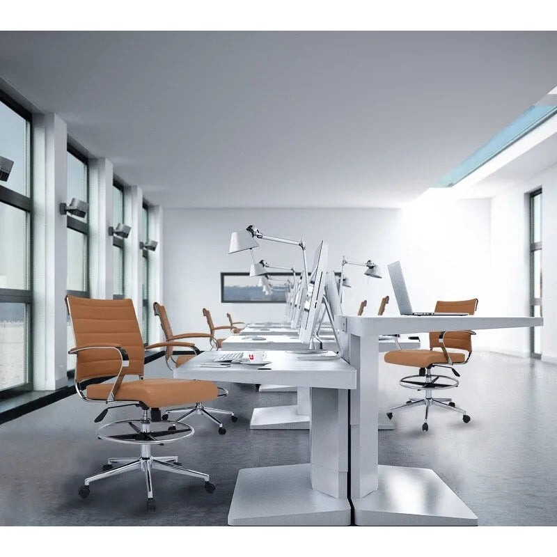 Chaise de bureau avec accoudoirs, hauteur de bar