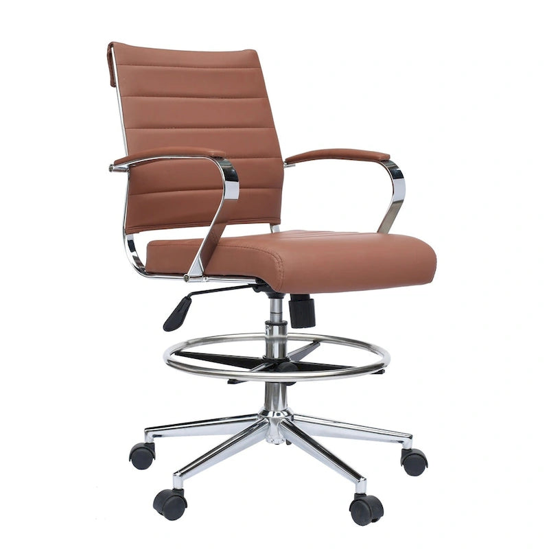 Chaise de bureau avec accoudoirs, hauteur de bar