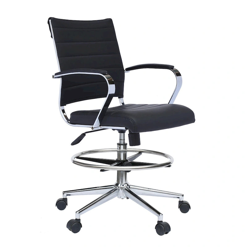 Chaise de bureau avec accoudoirs, hauteur de bar