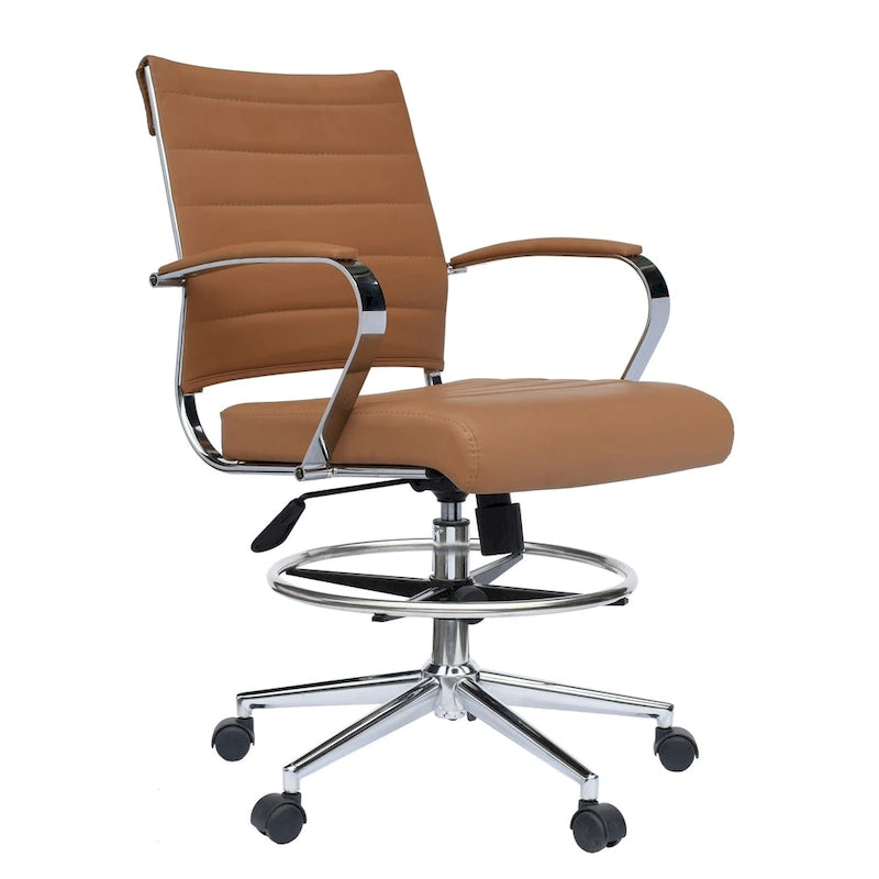 Chaise de bureau avec accoudoirs, hauteur de bar