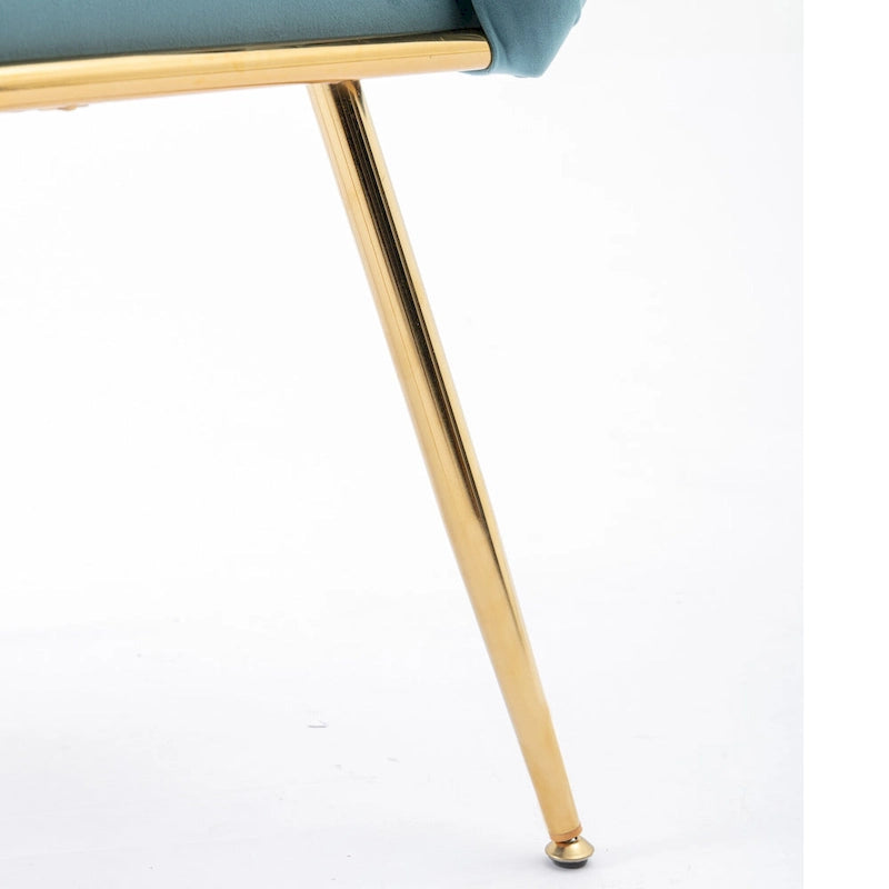 Fauteuil lounge en velours capitonné de style moderne bleu de 72,9 cm