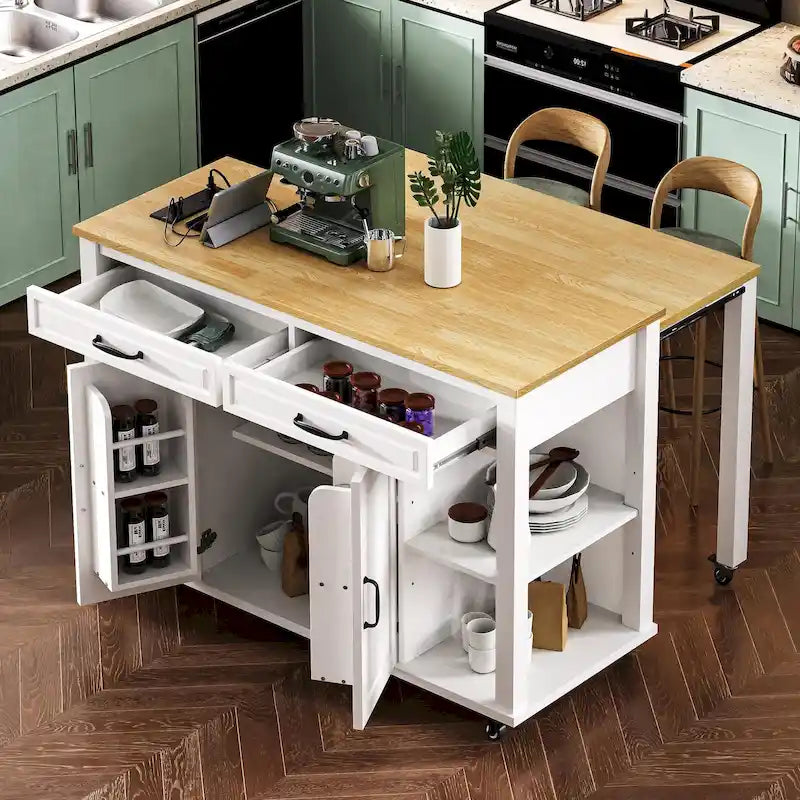 Îlot de cuisine extensible