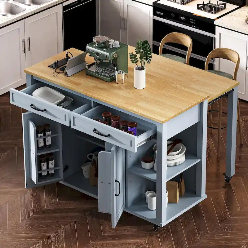 Îlot de cuisine extensible