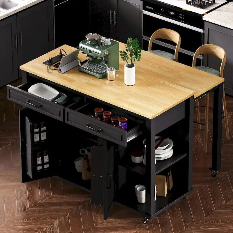 Îlot de cuisine extensible