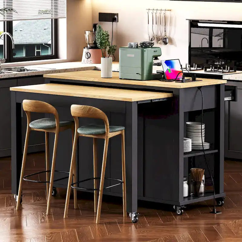Îlot de cuisine extensible