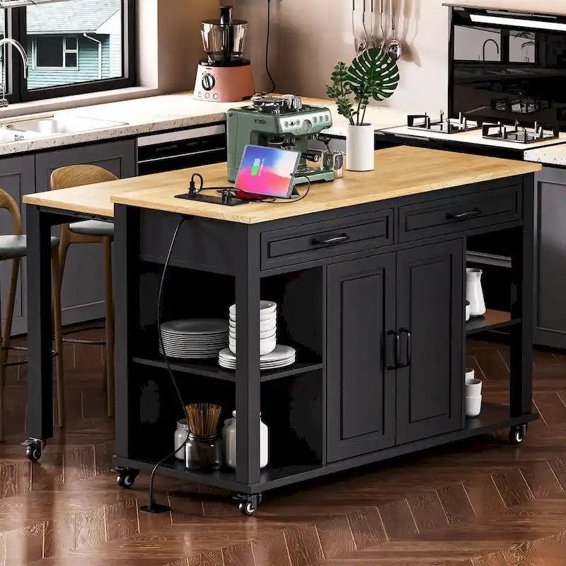 Îlot de cuisine extensible