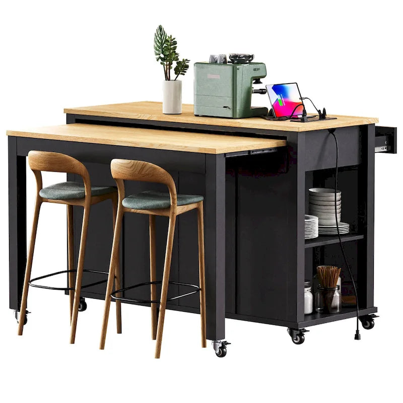 Îlot de cuisine extensible