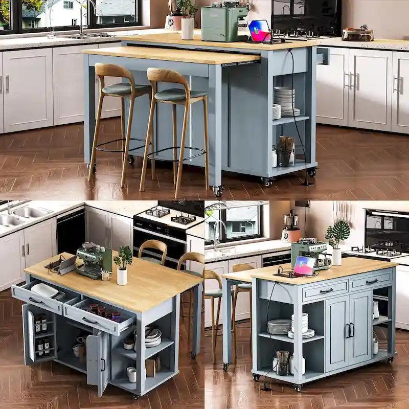 Îlot de cuisine extensible