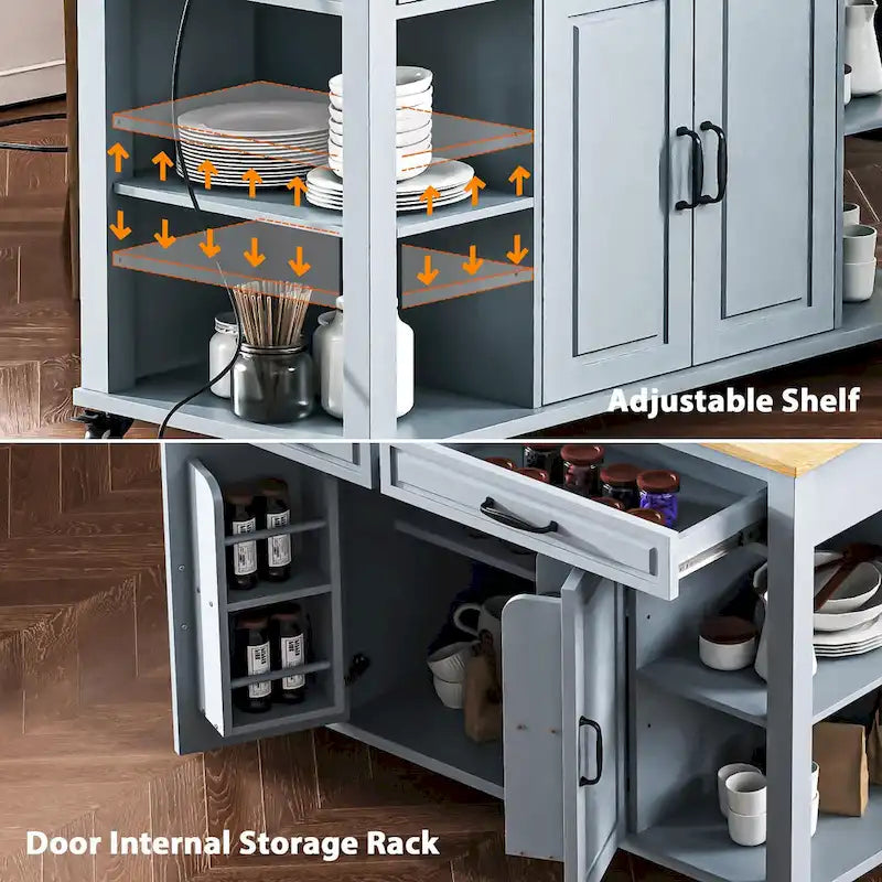 Îlot de cuisine extensible