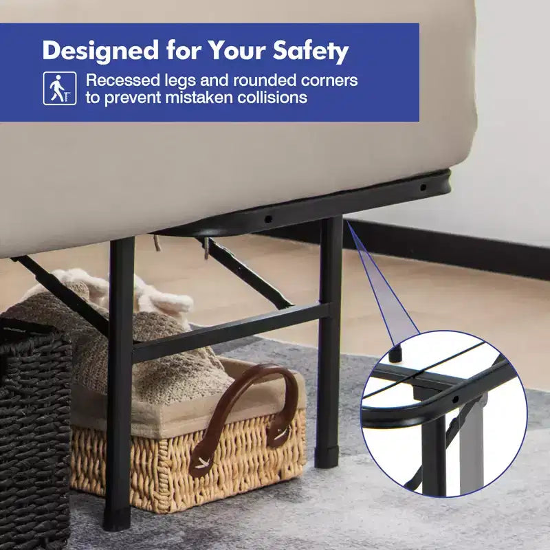 Cadre de lit plateforme pliable en métal