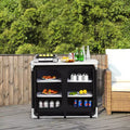 Table de cuisson de camping portable en aluminium avec organisateur de rangement pour barbecue