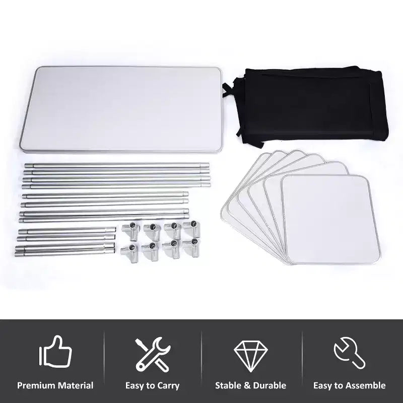 Table de cuisson de camping portable en aluminium avec organisateur de rangement pour barbecue