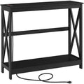 Table console à 2 niveaux avec prise pour couloir/salon/entrée