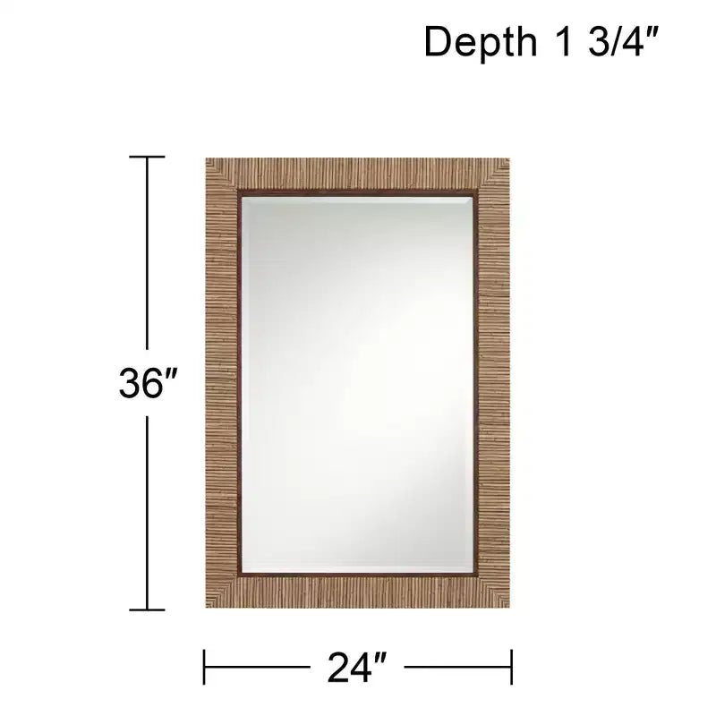 Miroir mural rectangulaire mat naturel