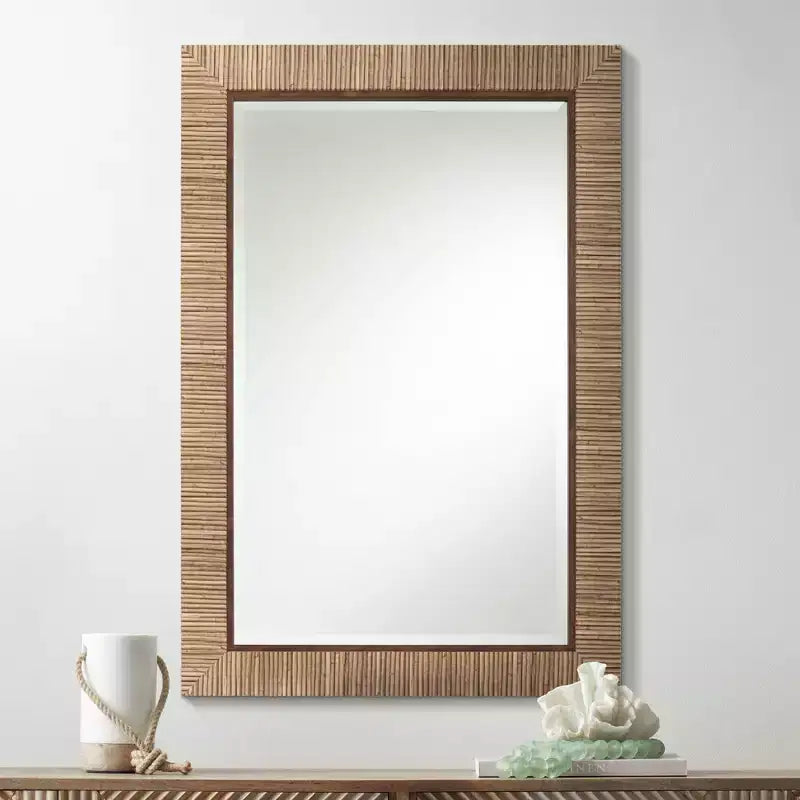 Miroir mural rectangulaire mat naturel