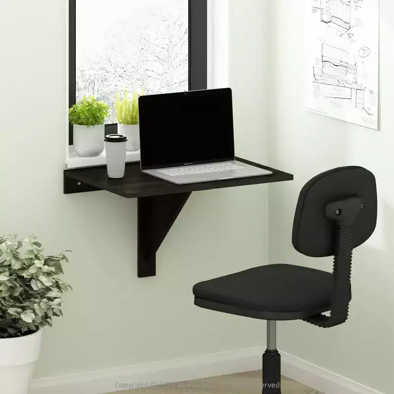 Furinno Wall Mounted Floating Computer Desk Home Office Study Table for Bathroom&Kitchen&Bedroom&Dining Room&Balcony,Espresso